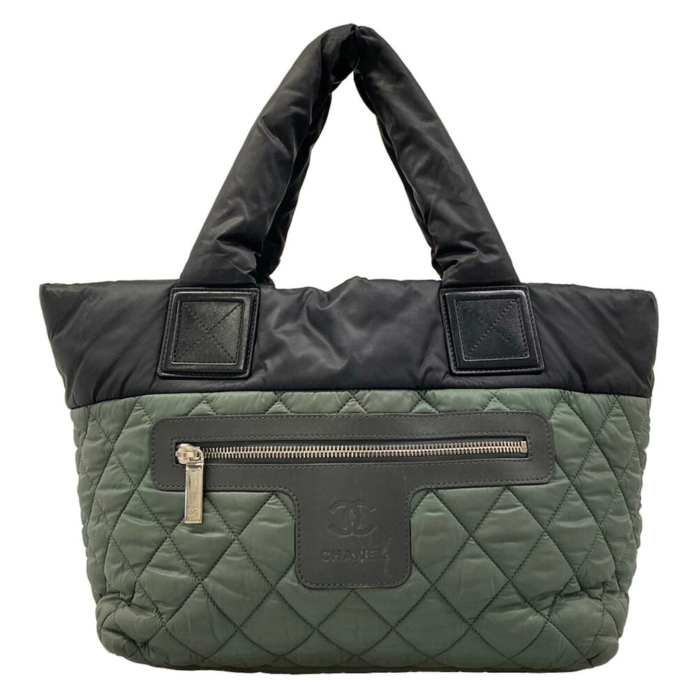 Chanel Coco Cocoon Tote Bag Green Black Gray